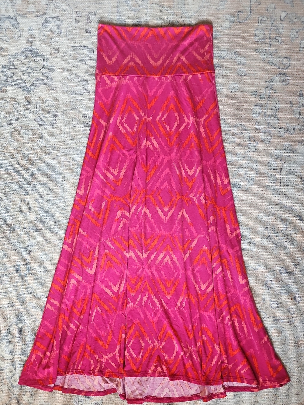 LuLaRoe Maxi Skirt Geometric Pink & Orange Size XS